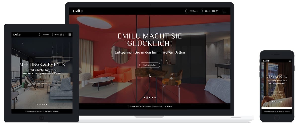 Umsetzung Emilu Hotel in HTML5 und CSS3 inklusive CMS